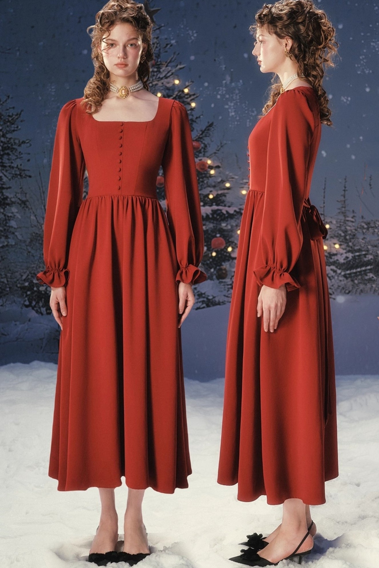 Lace Bordeaux Retro Dress