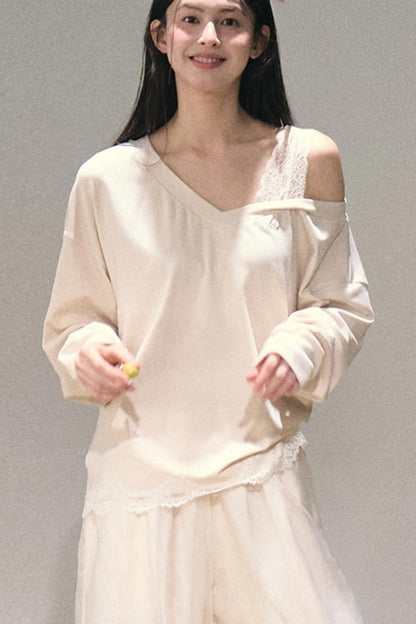 Slanted Shoulder Sweatshirts