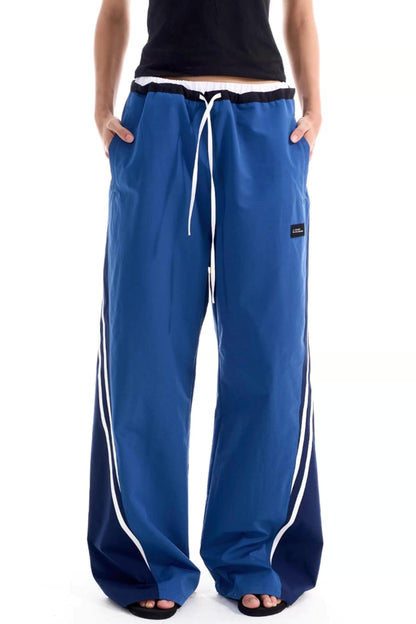 Contrast Striped Patchwork Pants