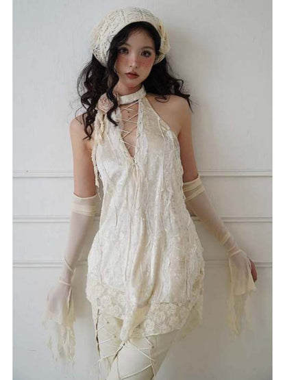 Fluttering Elastic Tulle Sleeves