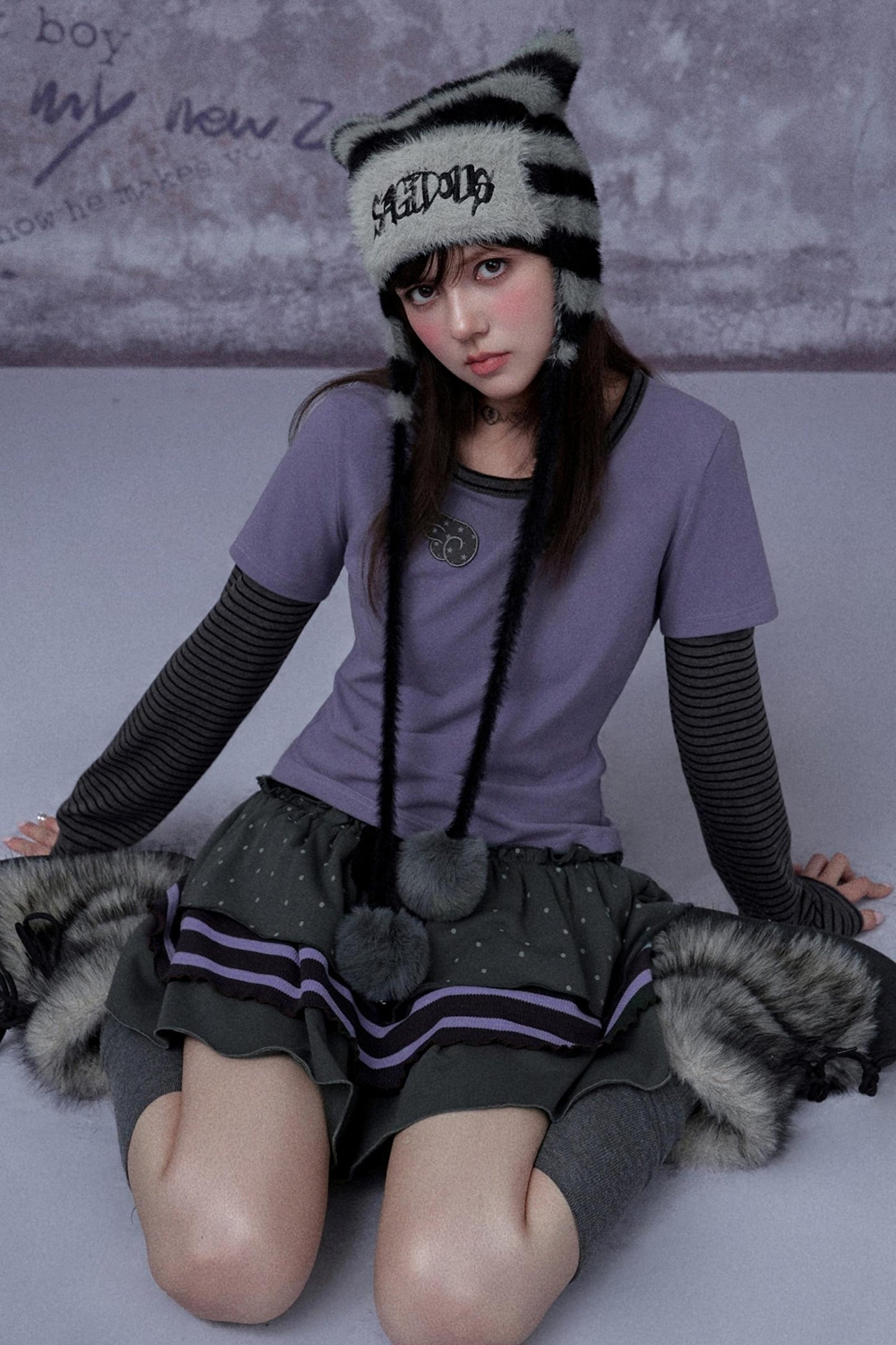 Purple Polka Dot Cake Skirt