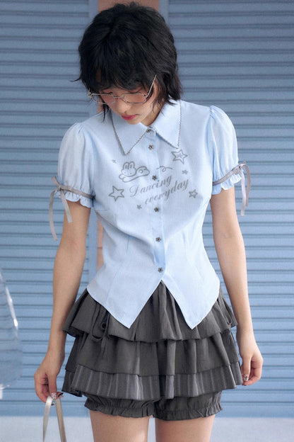 Blue Bunny Collar Shirt