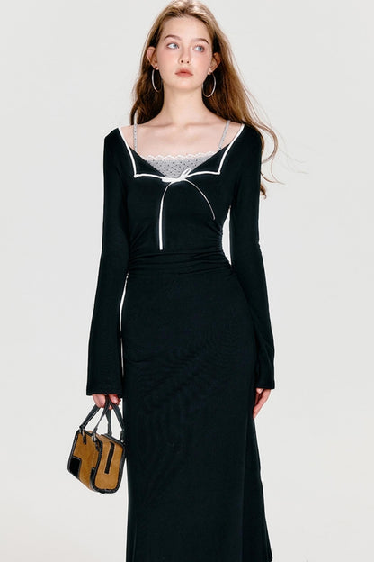 Black Knit Maxi Dress