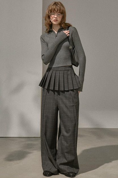 Stand-Up Collar Bottom Sweater