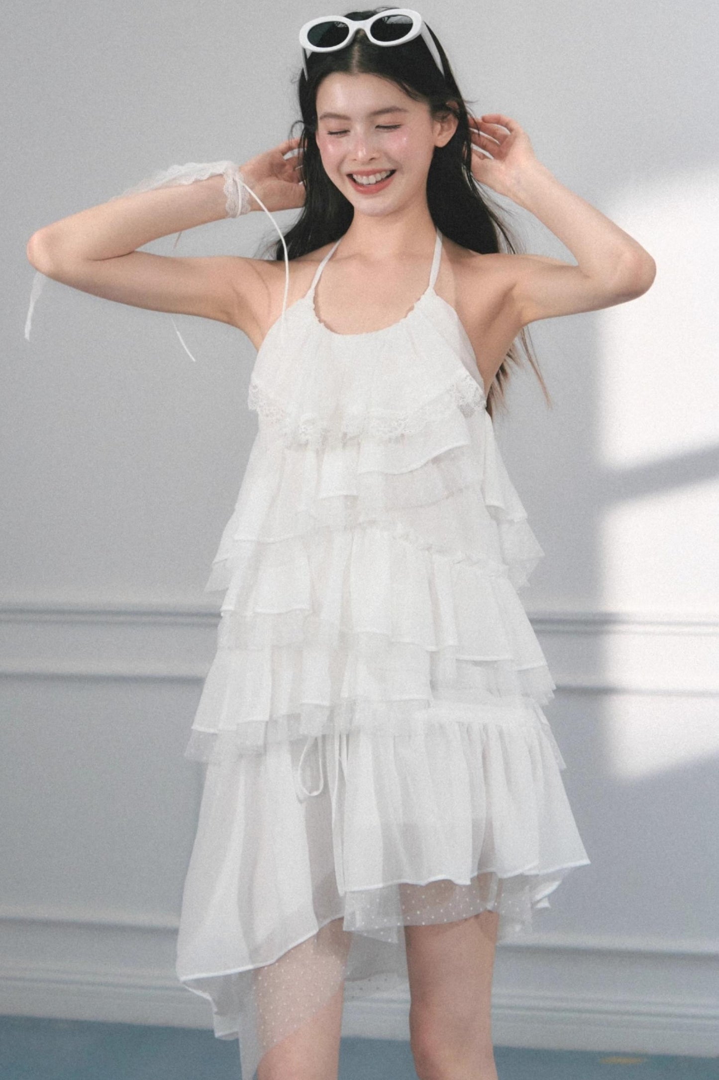 Summer Mesh Slip Dress With Skirt Set-Up