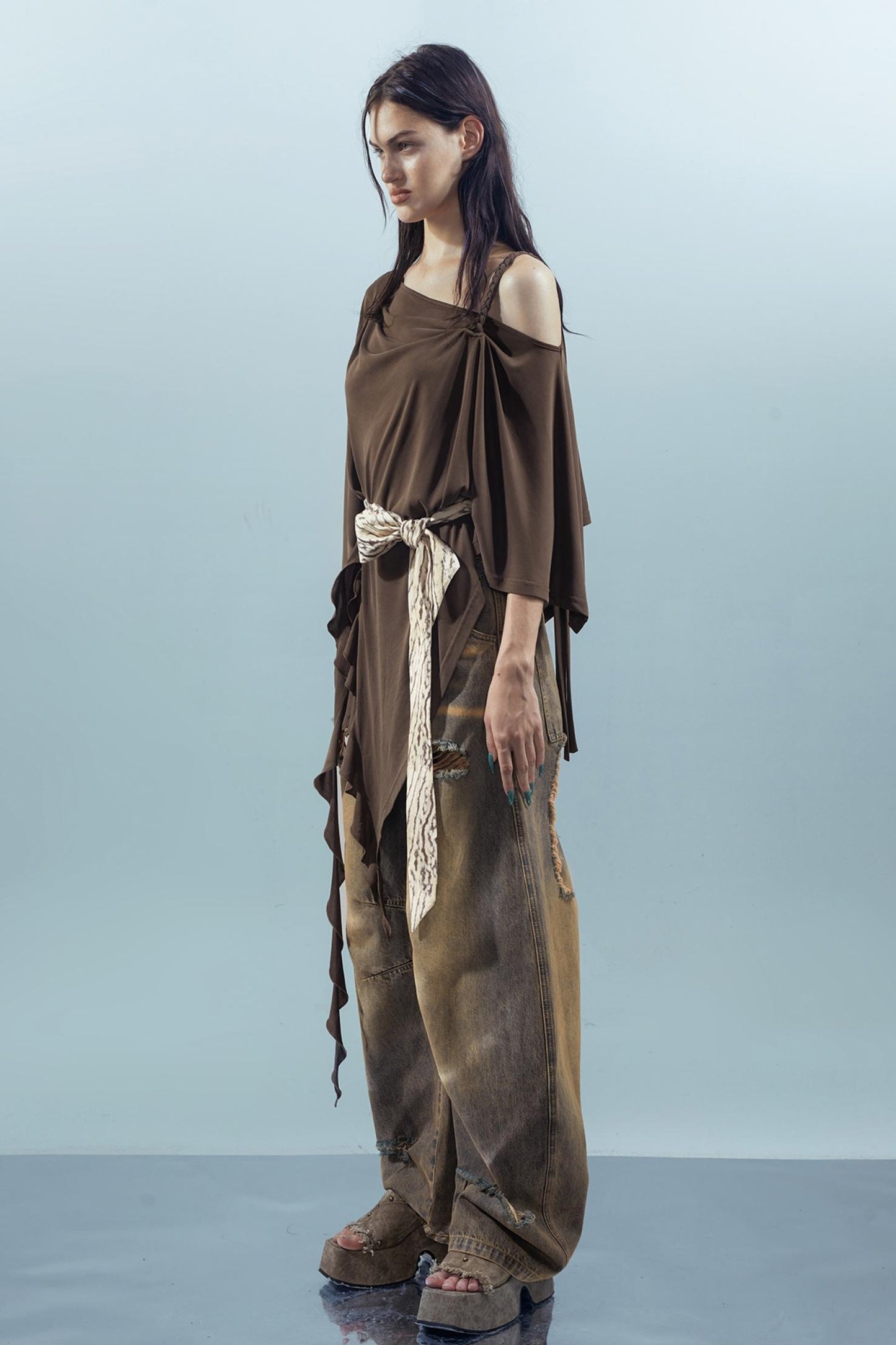 Ruffle Off-Shoulder Tee