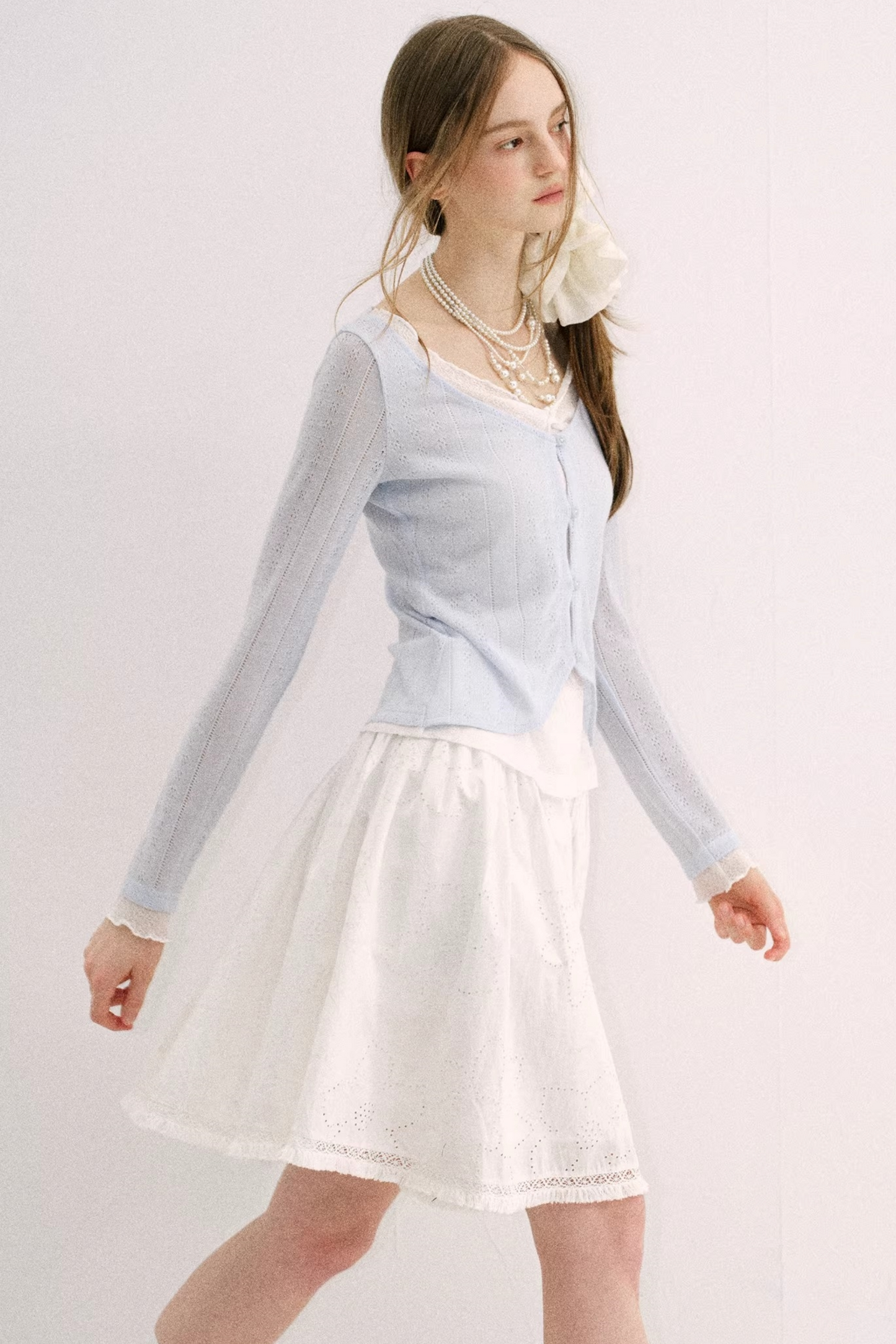 Artist-Designed Lace Knit Top