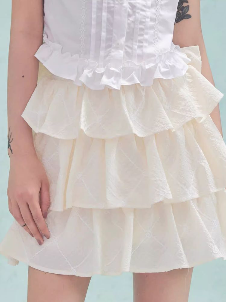 Crinkle Back Bow Cake Half Skirt