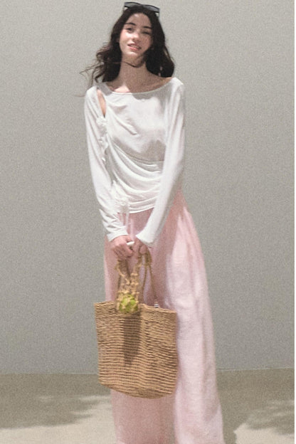 Pearlescent Wide Leg Trousers