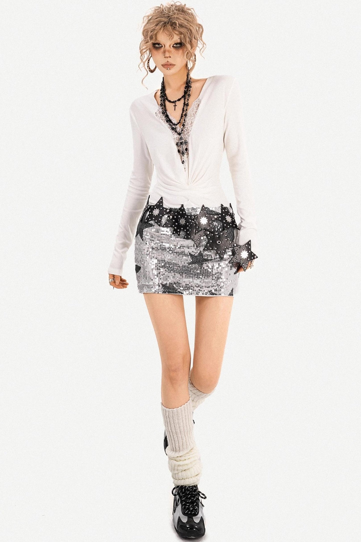 Retro Lace V-Neck Top