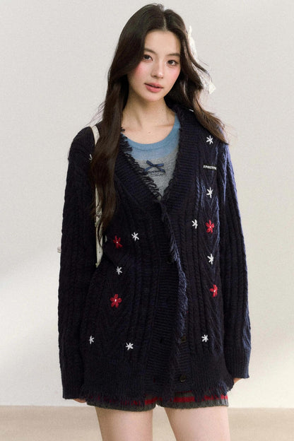 Floral V-Neck Cardigan