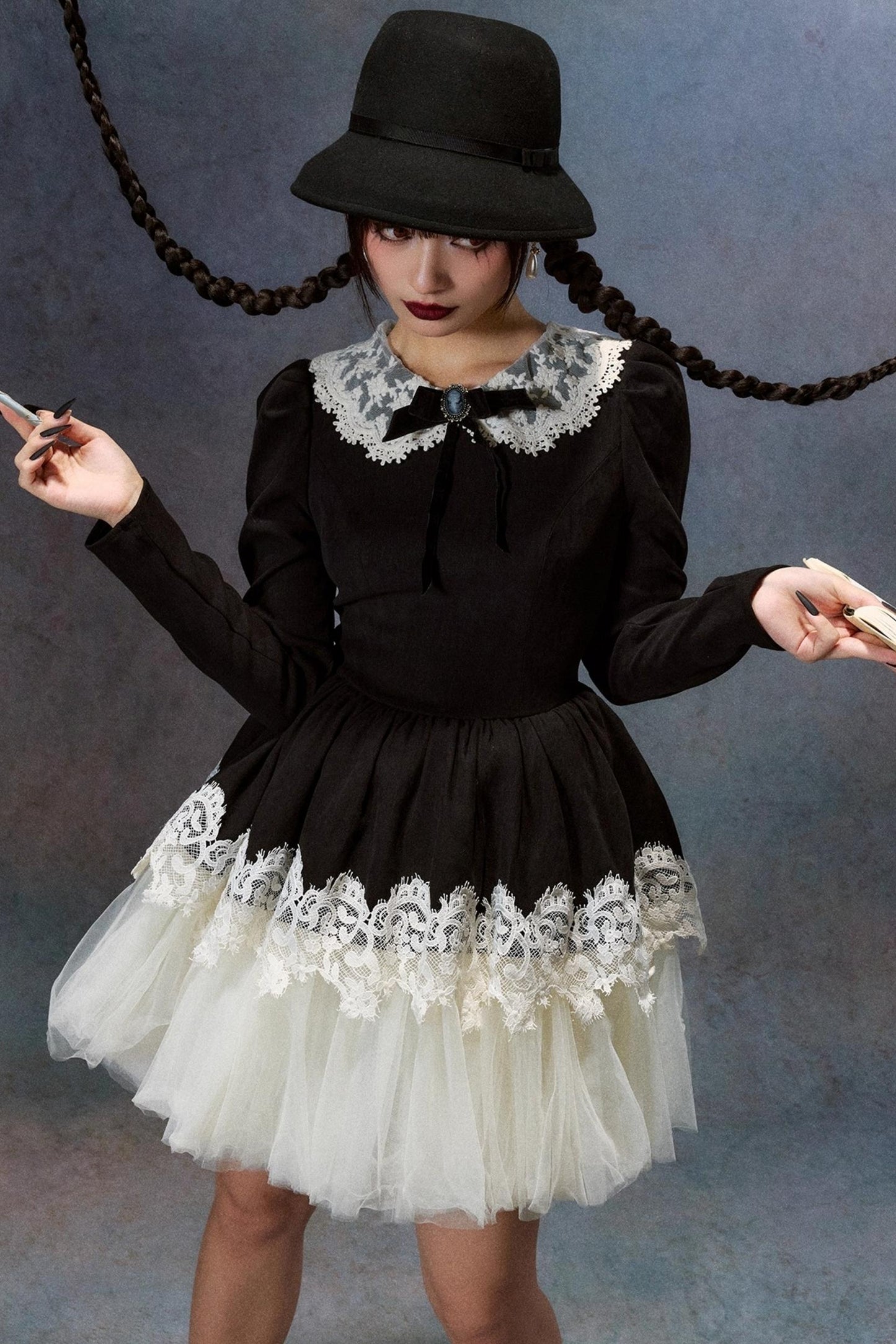 Lace Made Halloween Long Sleeve Dress