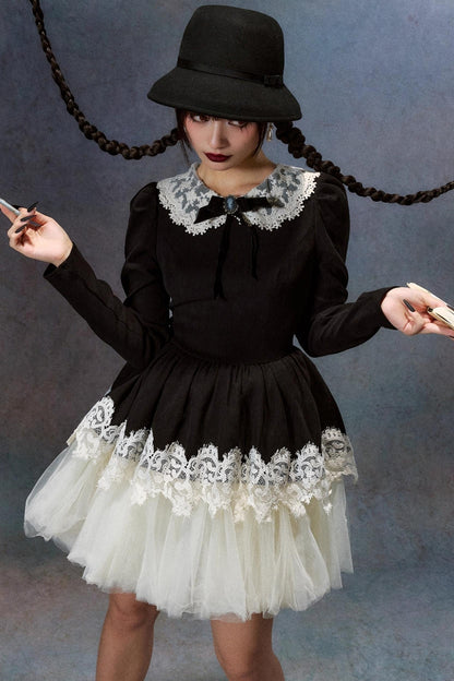 Lace Made Halloween Long Sleeve Dress