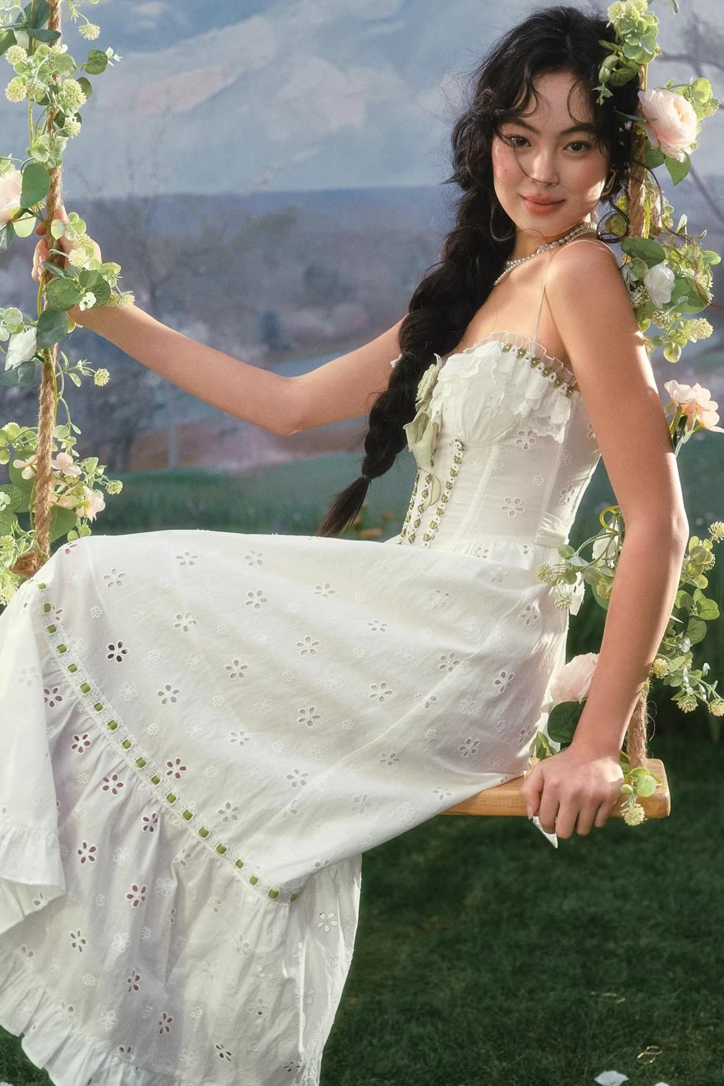 French Pastoral Floral Dress Set-Up
