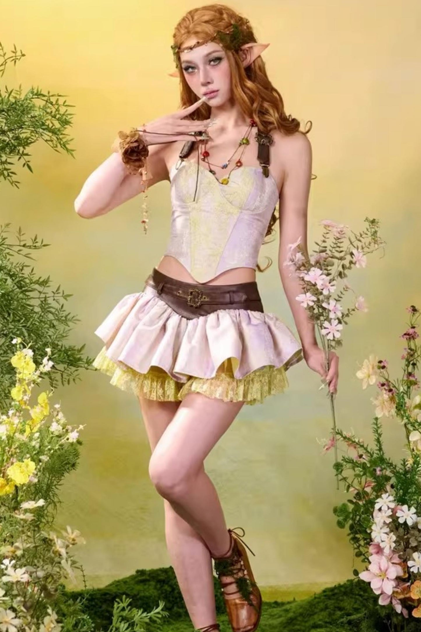 Elf-Inspired Low-Waist Skirt