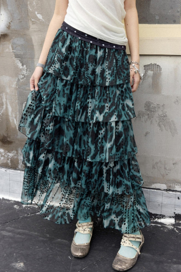 Night Polka Dot Chiffon Skirt