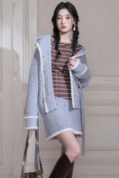 Blue Island Floral Wool Suit Set-up