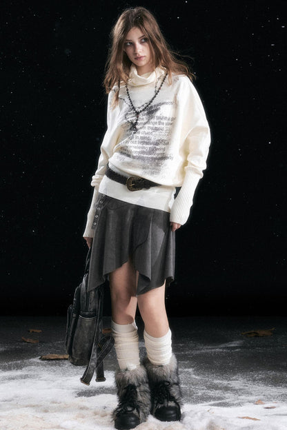 Asymmetrical Graffiti Top