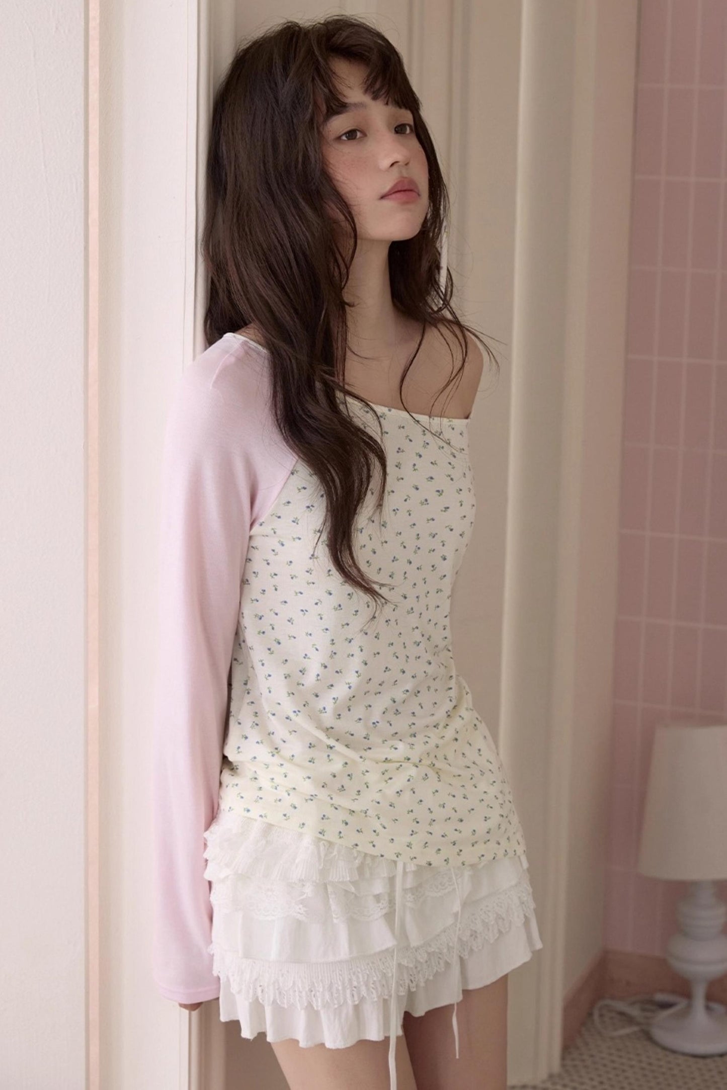 Contrast Color Floral T-Shirt