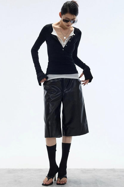 Autumn Leather Shorts