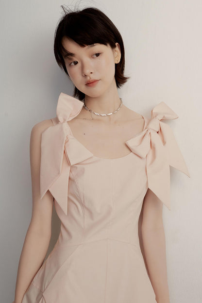 Pink Noise Bow Dress