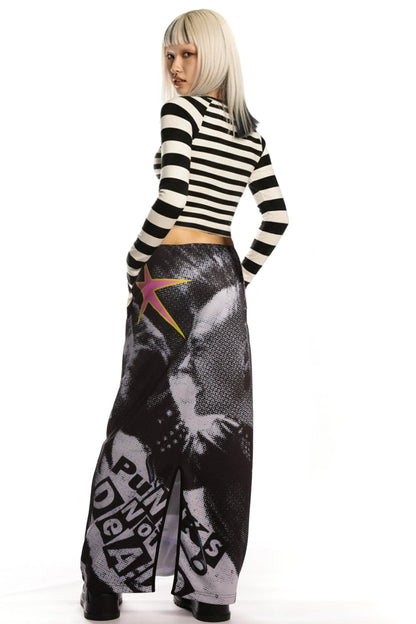 Punk Retro Printed Sweatshirt Skirt