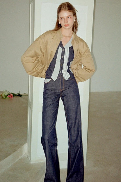 Washed Denim Pants Set-Up