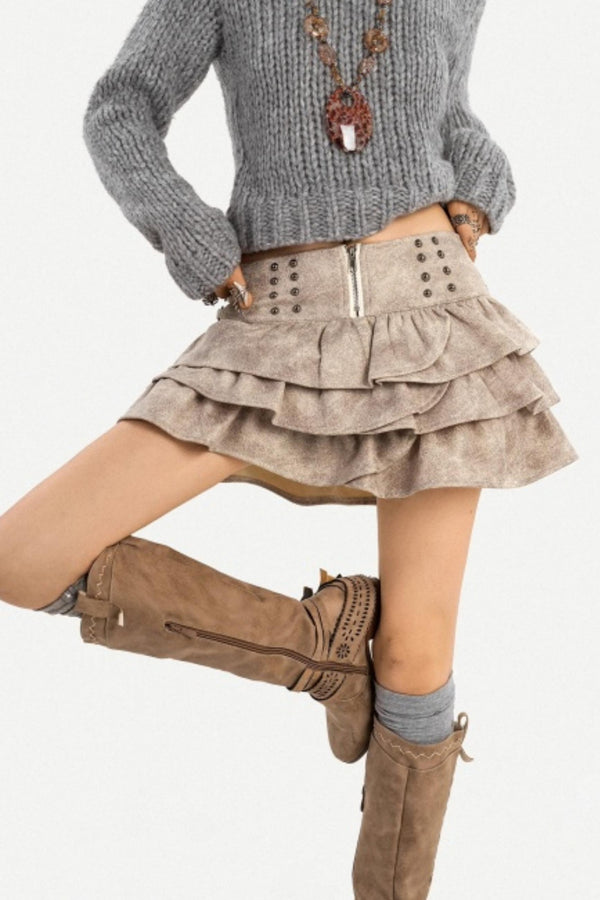 Retro Studded Cake Skirt