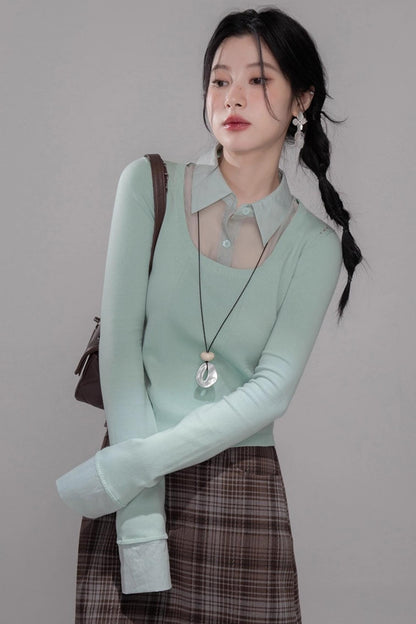 British Style Brushed Plaid With Belted Skirt