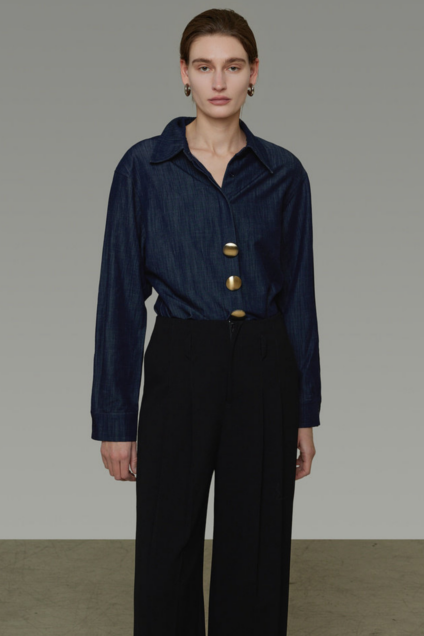 Vintage Denim Button Blouse