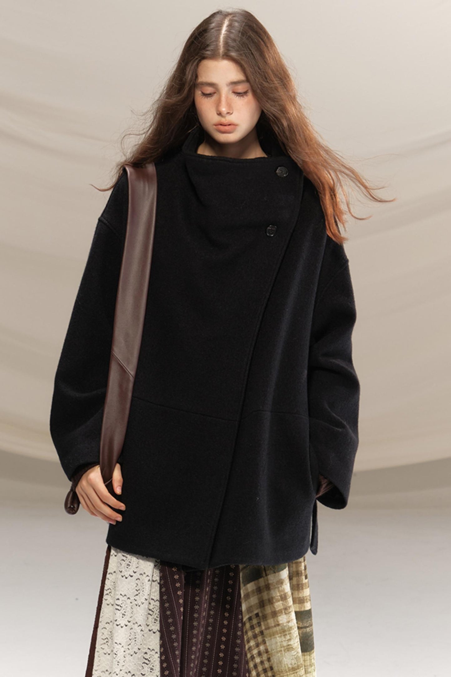 Silent Gallery Black Wool Coat