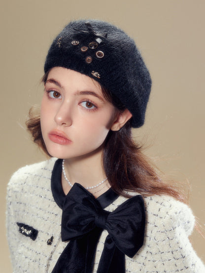 Wool knitted beret hats