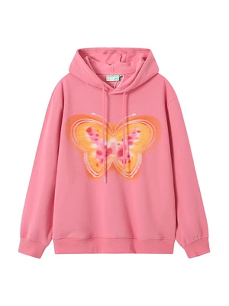 Butterfly-print velvet sweatshirt