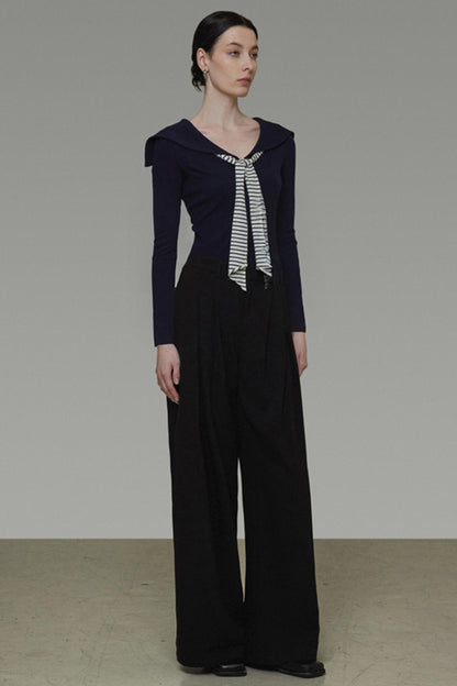 Autumn Navy Knit Top