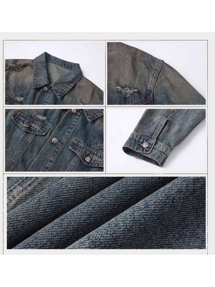 Heavy duty washed denim jacket