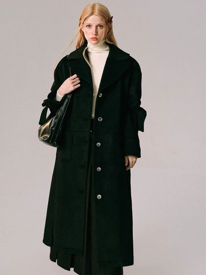 Wool Bow French Long Tweed Jacket