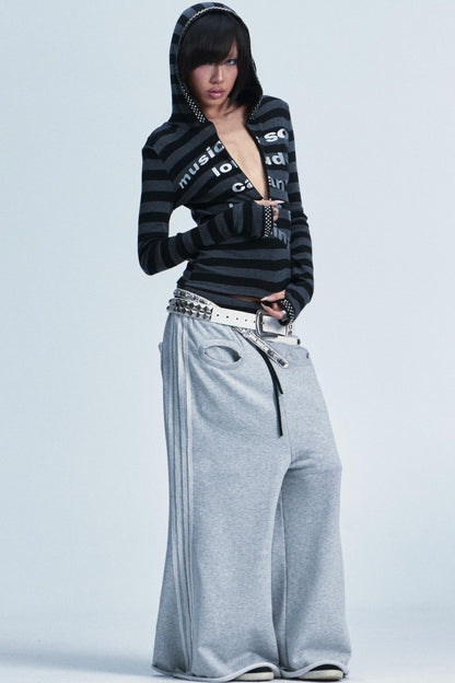 Elastic Striped Fingerless Top Set-Up