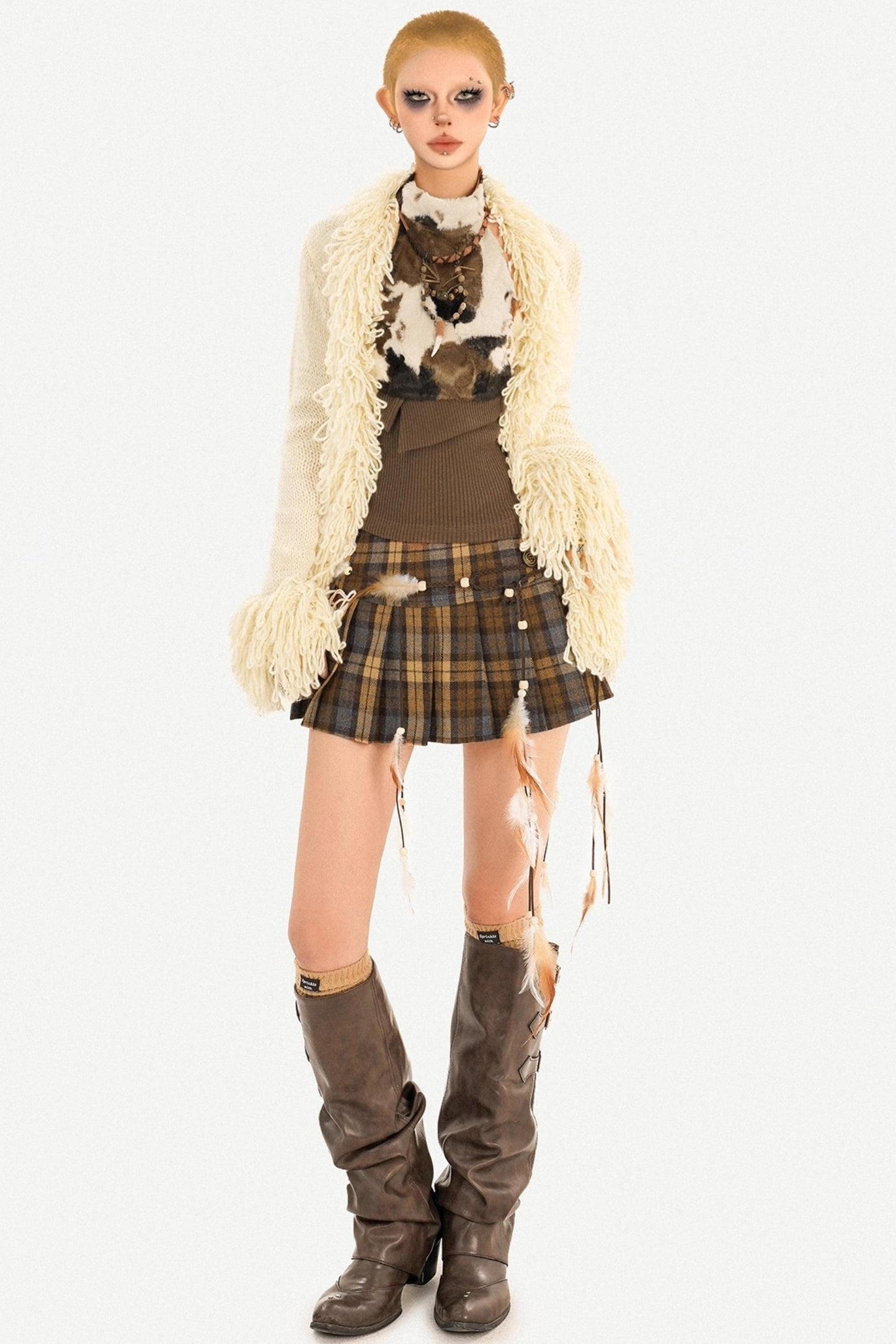 Vintage Fringed Knit Jacket