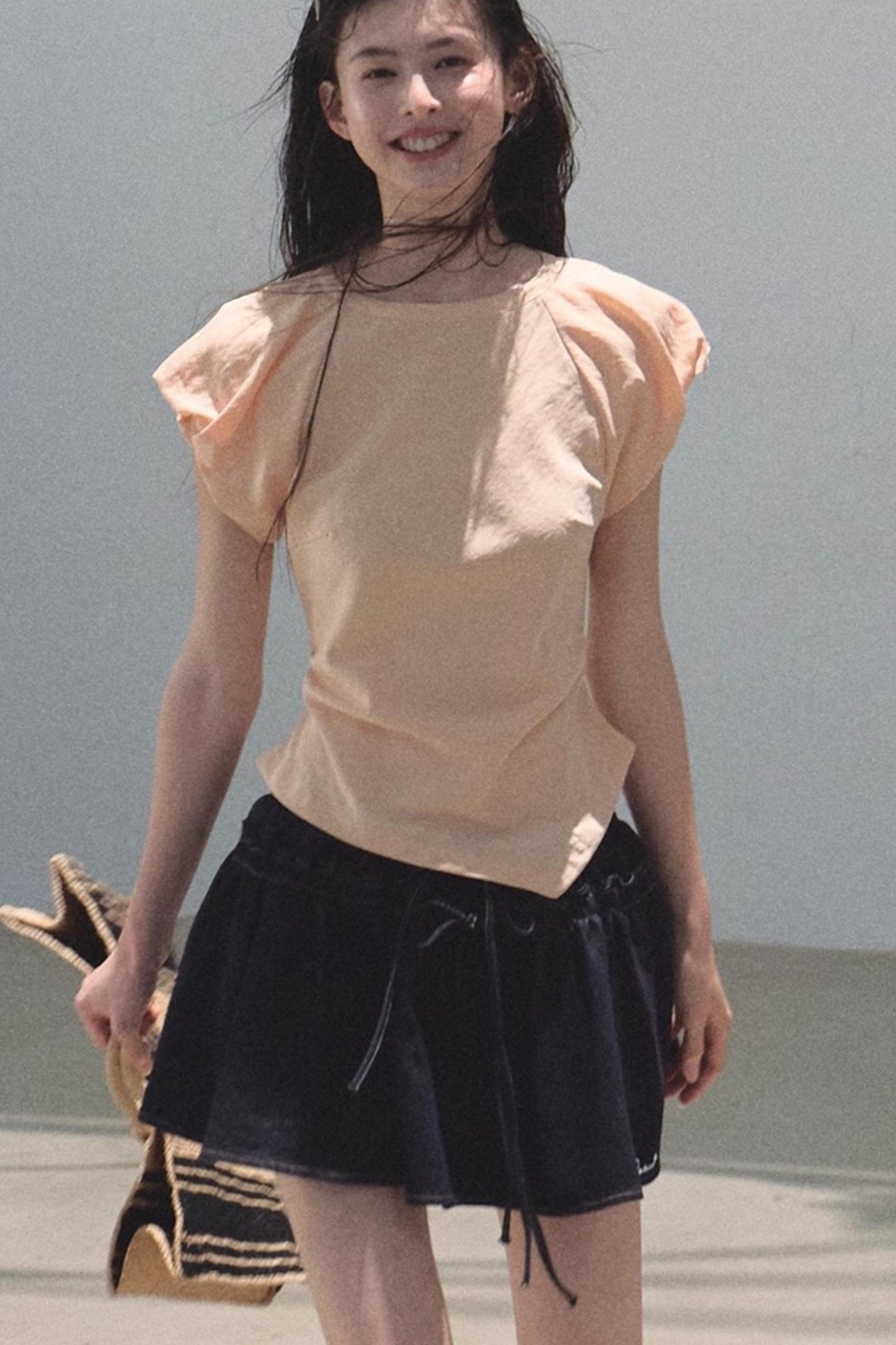 Embroidered Lyocell Puffy A-Line Skirt