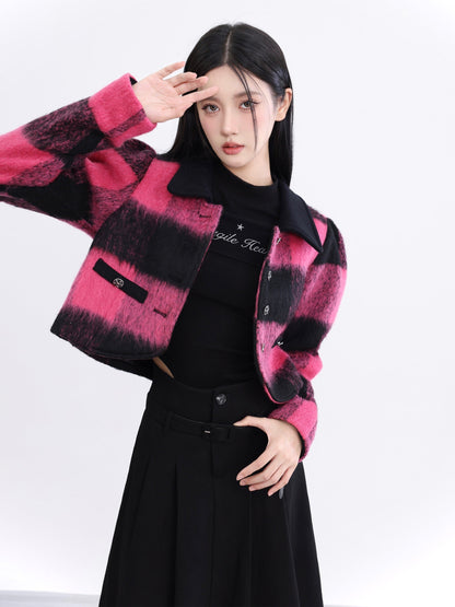 Wool plaid small Coat