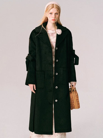 Wool Bow French Long Tweed Jacket