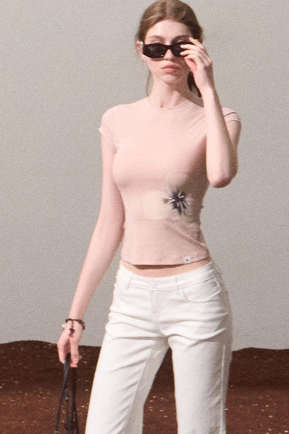 Begonia Bloom Slim Fit T-Shirt