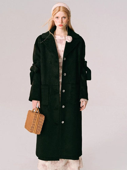 Wool Bow French Long Tweed Jacket