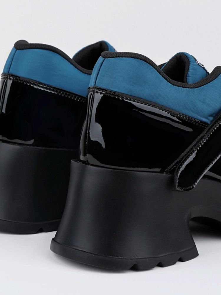 Ruffle Buckle Velcro Platform Shoes