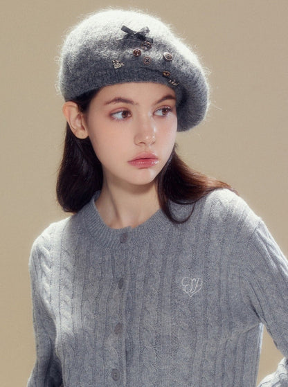 Wool knitted beret hats