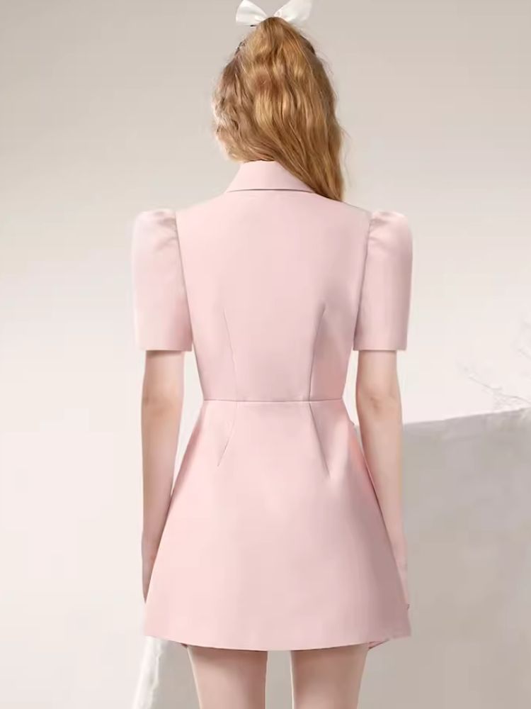 Irregular Gentle Pink Suit Dresses