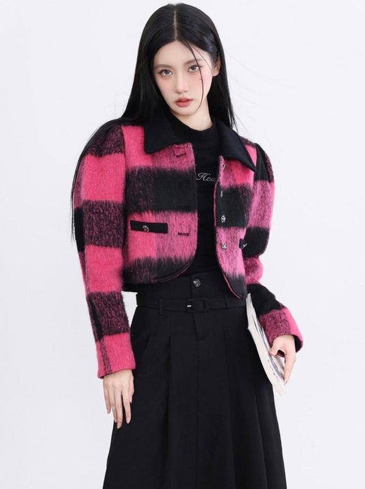 Wool plaid small Coat