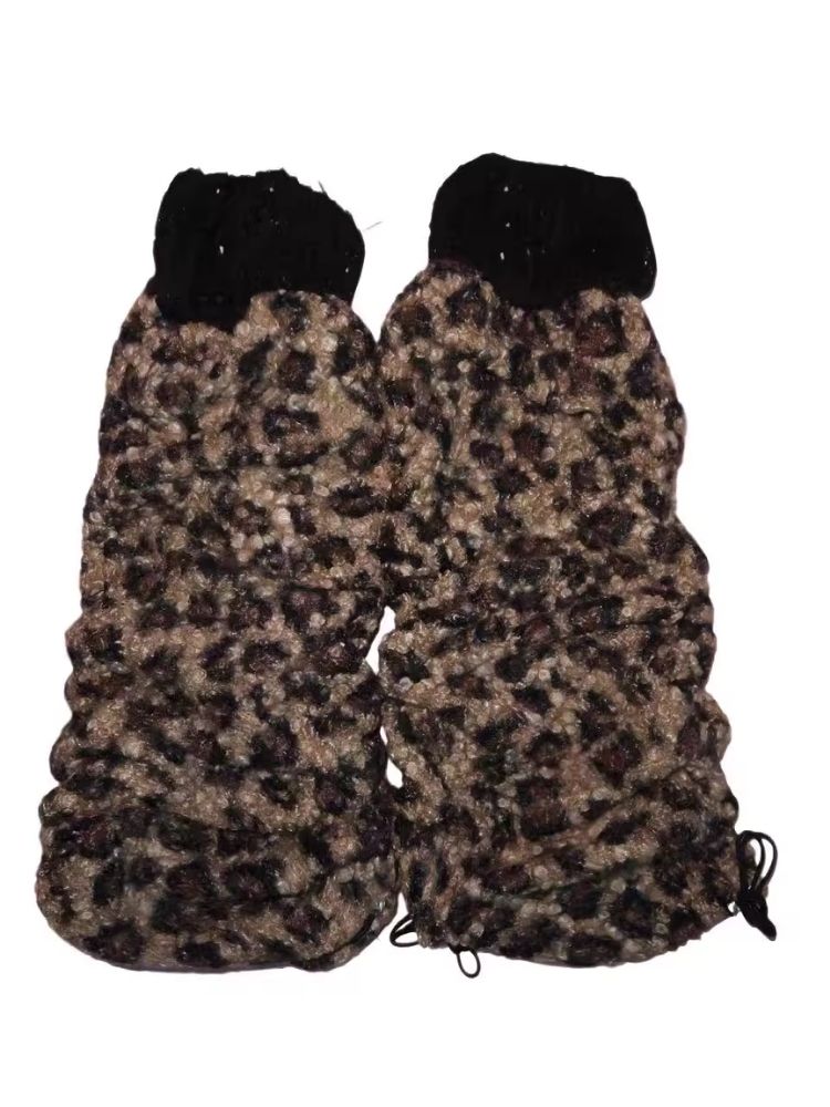 Leopard Print Drawstring Subculture Legwarmers