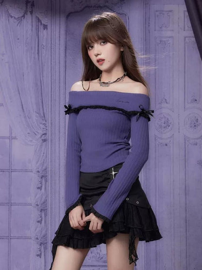 One Shoulder Long Sleeve T-Shirt