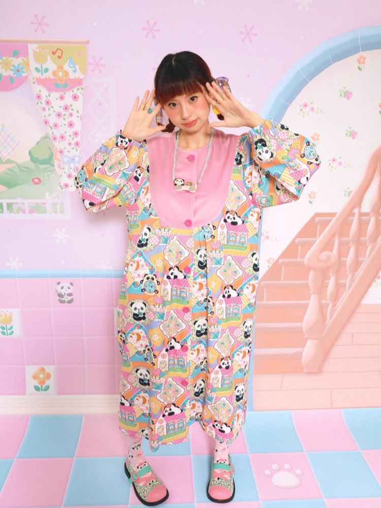 Panda print loose dress